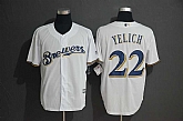Brewers 22 Christian Yelich White Cool Base Jersey (2),baseball caps,new era cap wholesale,wholesale hats